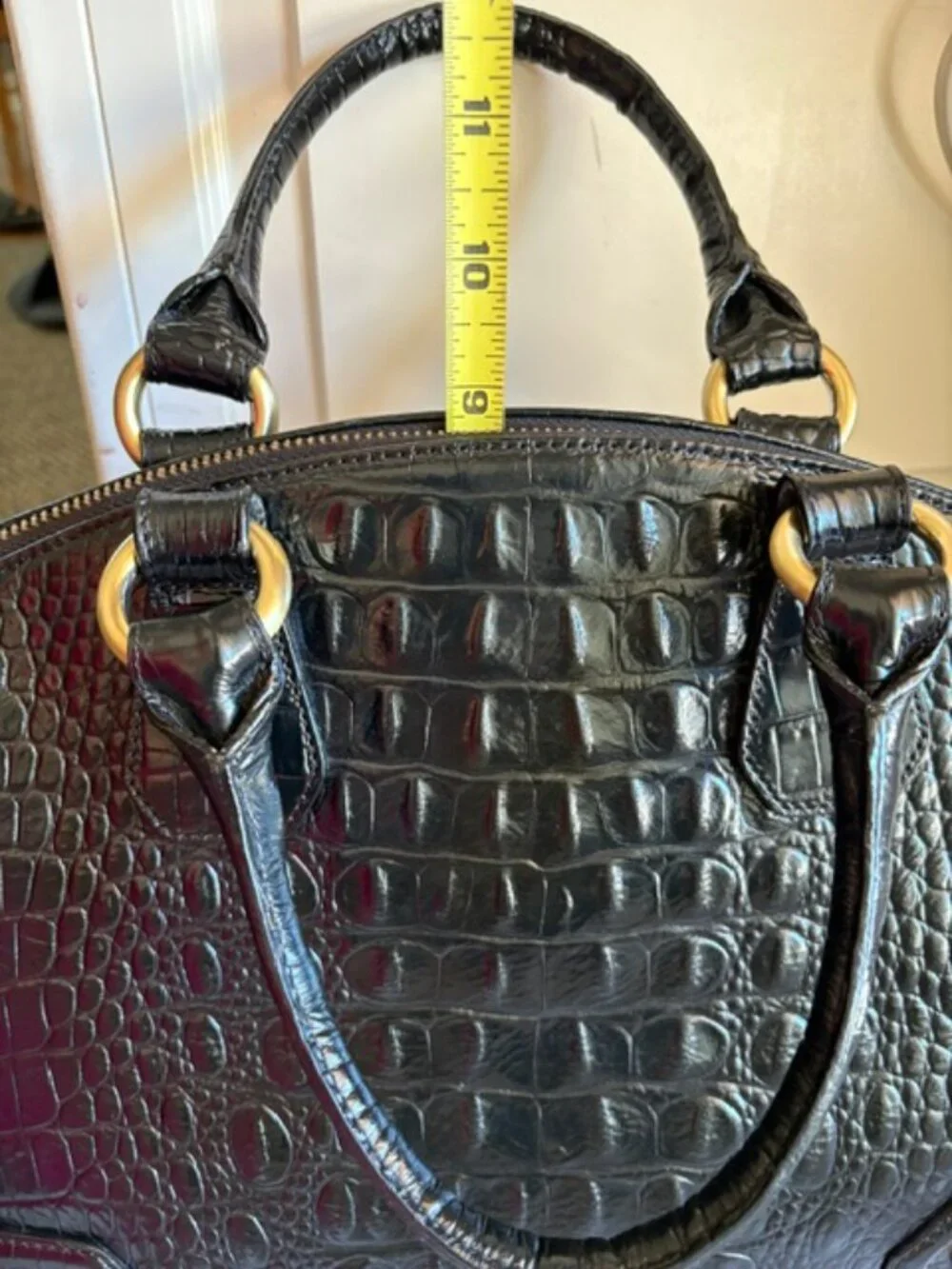 Brahmin Tyler Black Melbourne Leather Satchel